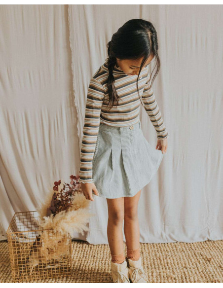 FALDA DE PANA NIÑA BOX PLEAT SKIRT