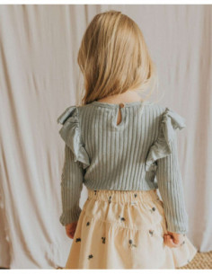 CAMISETA ALGODÓN ORGÁNICO NIÑA GIRLY T-SHIRT - EUCALYPTUS