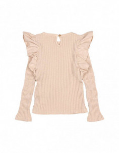 CAMISETA ALGODÓN ORGÁNICO NIÑA GIRLY T-SHIRT - MACADAMIA 2