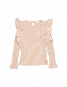 CAMISETA ALGODÓN ORGÁNICO NIÑA GIRLY T-SHIRT - MACADAMIA