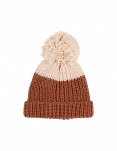 GORRO TRICOT UNISEX POM POM BICOLOR HAT - COCOA