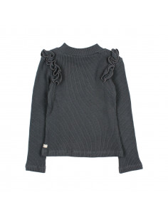 CAMISETA ALGODÓN NIÑA SOFT RIB RUFFLE T-SHIRT - FOREST 2