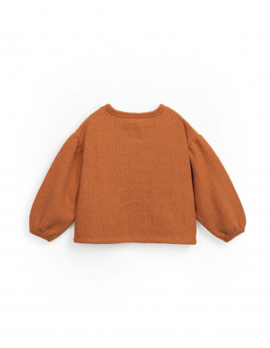 CHAQUETA NIÑA CON BOTONES EN PUNTO DE FIBRAS...