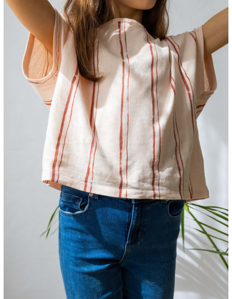 CAMISETA JERSEY ESTAMPADA RAYAS