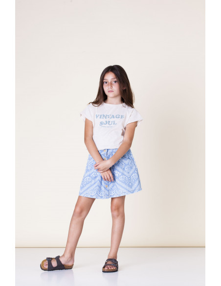 CAMISETA NIÑA VINTAGE SOUL OFF-WHITE