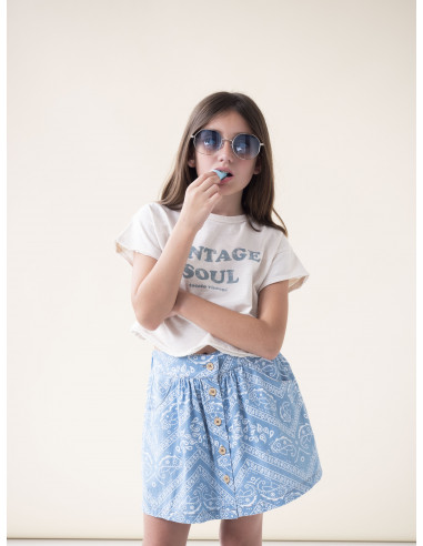 CAMISETA NIÑA VINTAGE SOUL OFF-WHITE