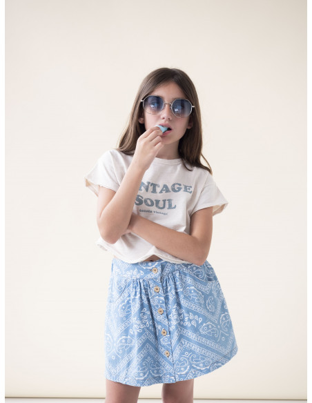 CAMISETA NIÑA VINTAGE SOUL OFF-WHITE