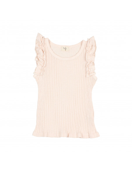CAMISETA NIÑA RIB RUFFLE ROSE