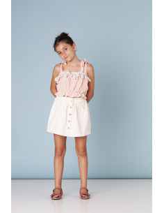 FALDA NIÑA DENIM MINI SKIRT - OFF WHITE