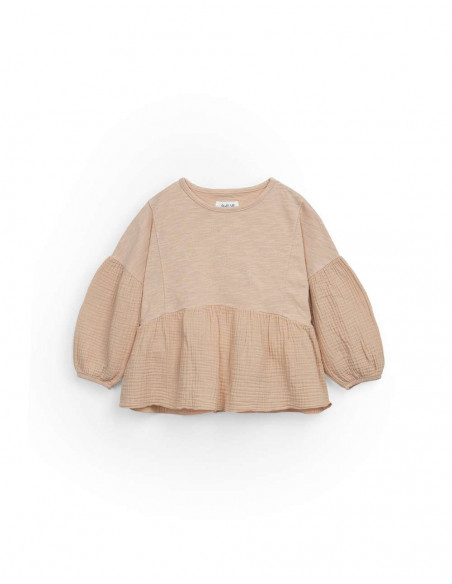 CAMISETA NIÑA TEJIDOS COMBINADOS ALGODÓN ORGÁNICO - CIRCULAR