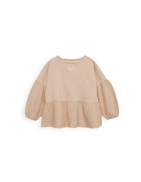 CAMISETA NIÑA TEJIDOS COMBINADOS ALGODÓN ORGÁNICO - CIRCULAR