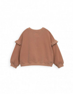 SUDADERA NIÑA DE FELPA CON ALGODÓN ORGÁNICO - COLOR CALDERO 2