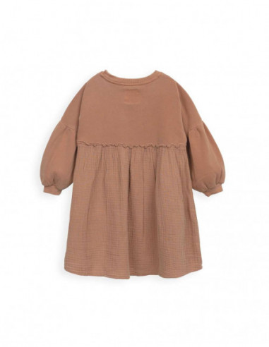 VESTIDO NIÑA TEJIDOS COMBINADOS ALGODÓN...