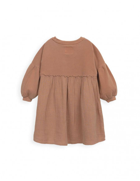 VESTIDO NIÑA TEJIDOS COMBINADOS ALGODÓN ORGÁNICO - CALDERO