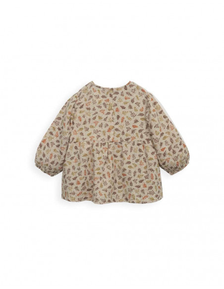 BLUSA NIÑA ALGODÓN ORGÁNICO - ESTAMPADO HOJAS