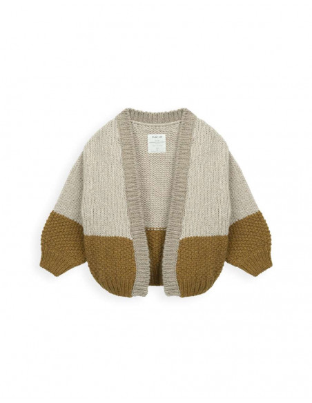 CHAQUETA PUNTO UNISEX CON LANA RECICLADA - VERDE Y GRIS