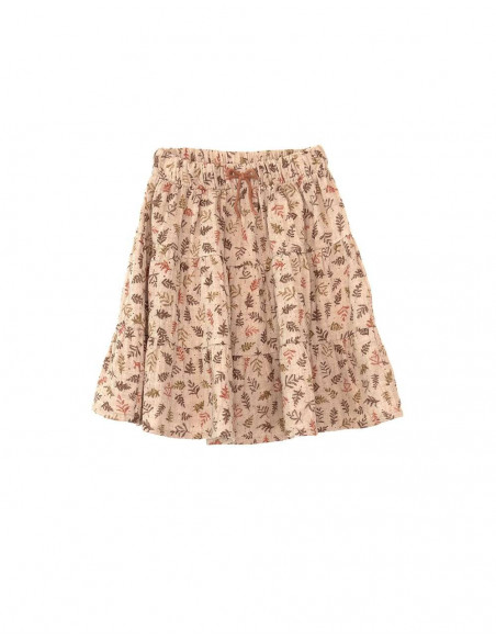 FALDA NIÑA ALGODÓN ORGÁNICO - ESTAMPADO HOJAS