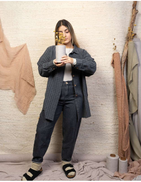 CAMISA MUJER CUADROS VICHY DE ALGODÓN ORGÁNICO