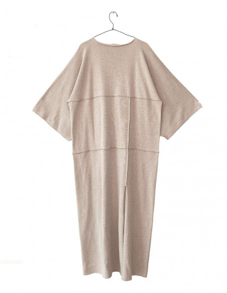 VESTIDO MUJER DE PUNTO CON ALGODÓN RECICLADO - GRIS NATURAL