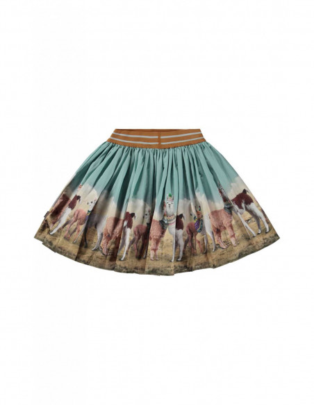 FALDA NIÑA DE ALGODÓN Y ESTAMPADO LLAMAS - BRENDA