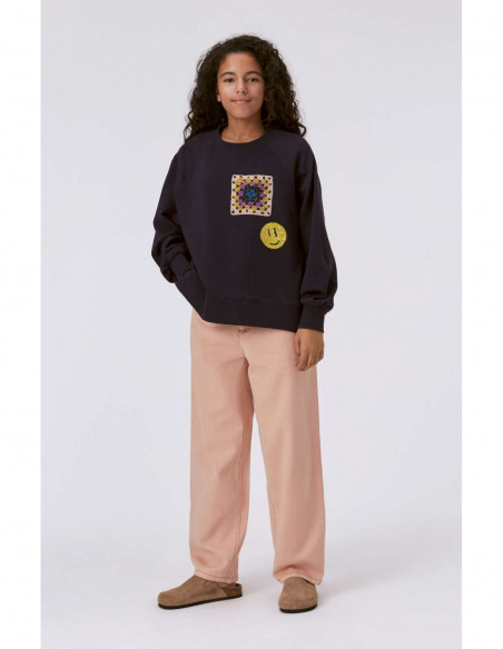 SUDADERA NIÑA ALGODÓN ORGÁNICO - MARILEE PURPLE BLACK