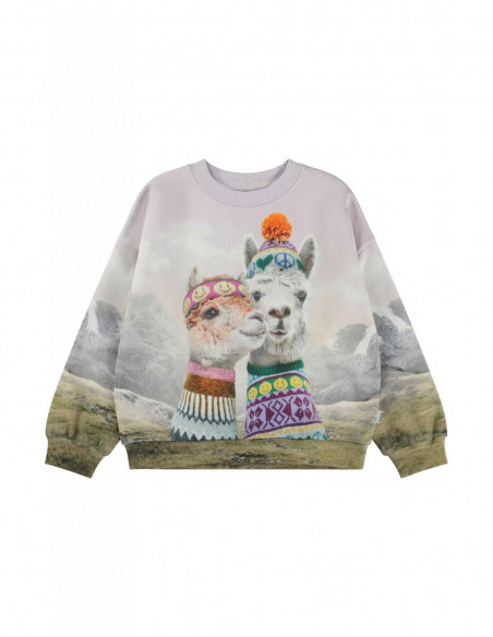 SUDADERA NIÑA ALGODÓN ORGÁNICO - MAXI TWO LHAMAS