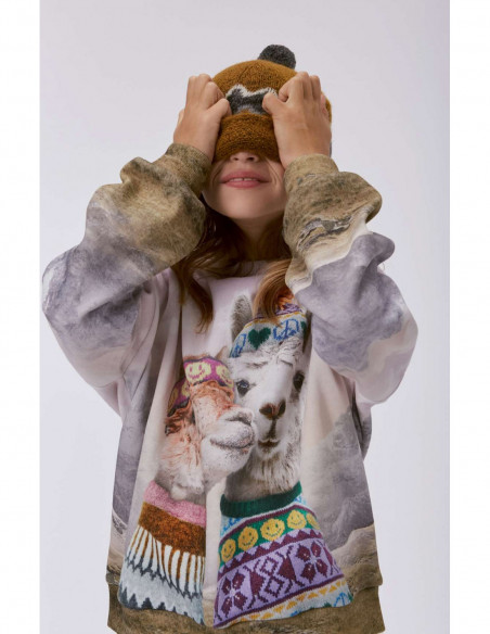 SUDADERA NIÑA ALGODÓN ORGÁNICO - MAXI TWO LHAMAS