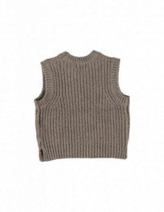 CHALECO DE NIÑA EN PUNTO DE LANA - GILBERTE MOTH GREY 2