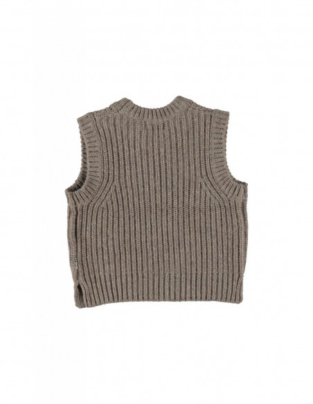 CHALECO DE NIÑA EN PUNTO DE LANA - GILBERTE MOTH GREY