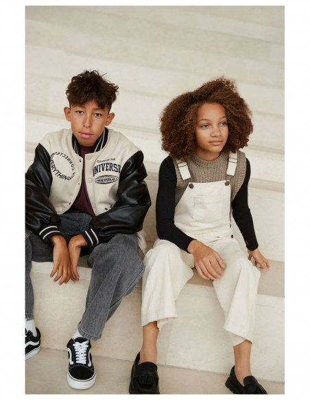 CHALECO DE NIÑA EN PUNTO DE LANA - GILBERTE MOTH GREY